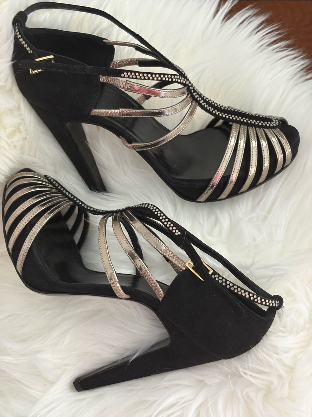 New PIERRE HARDY SWAROVSKI CRYSTALS HEELS SZ EU 37 1/2 US 7 1/2